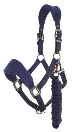 LeMieux Vogue Fleece Headcollar And Rope Ink Blue