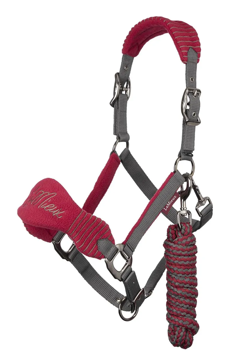 LeMieux Vogue Fleece Headcollar With Rope Mulberry 1 LeMieux Vogue Fleece Headcollar With Rope Mulberry