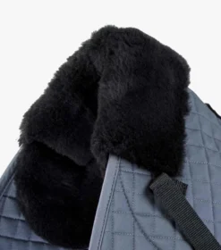 Premier Equine Merino Wool Saddle Pad - GP Numnah Grey/Black Wool -PREMIER EQUINE Merino Wool Half Lined GPJump Numnah Grey 2