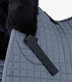 Premier Equine Merino Wool Saddle Pad - GP Numnah Grey/Black Wool -PREMIER EQUINE Merino Wool Half Lined GPJump Numnah Grey 3