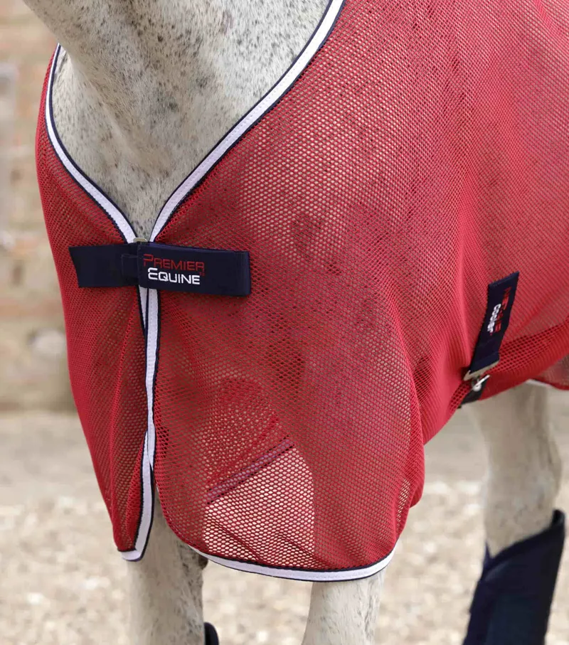 Premier Equine Net-Air Cooler Rug Red 2 Premier Equine Net-Air Cooler Rug Red - Image 2