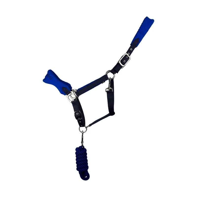 Cameo Elite Headcollar And Rope - Navy-Royal 1 Cameo Elite Headcollar And Rope - Navy-Royal