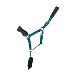 Cameo Elite Headcollar And Rope - Teal-Grey