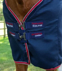 Premier Equine Sports Cooler Rug Navy -PREMIER EQUINE PE Sport Cooler Rug Navy 3