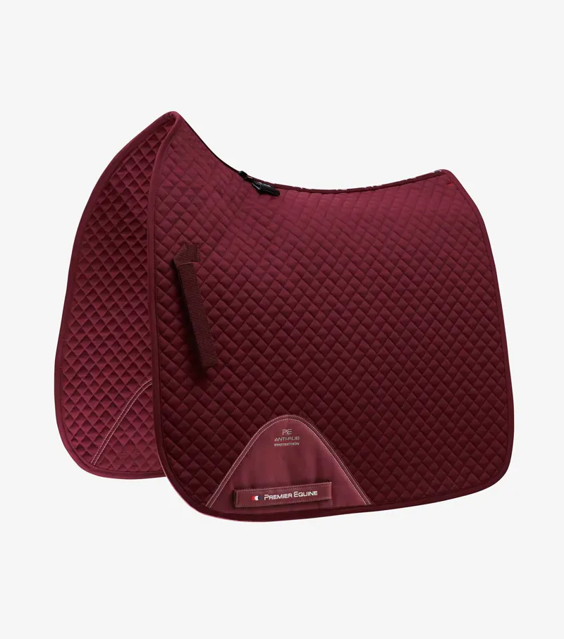 Premier Equine Plain Cotton Saddle Pad - Dressage Square Burgundy 1 Premier Equine Plain Cotton Saddle Pad - Dressage Square Burgundy