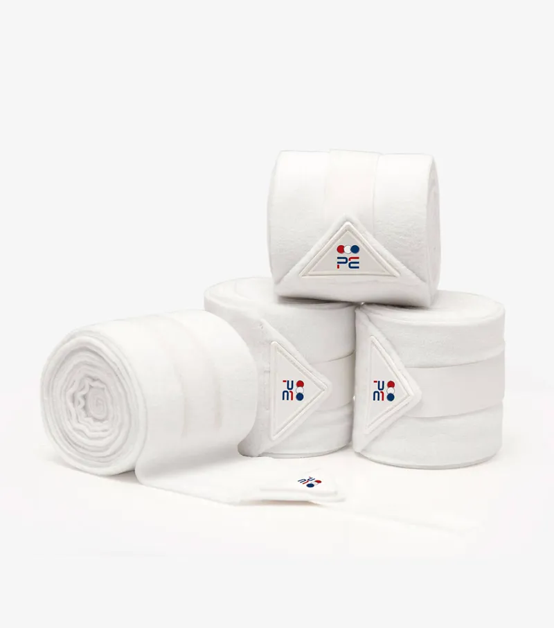 Premier Equine Horse Polo Fleece Bandages White 1 Premier Equine Horse Polo Fleece Bandages White