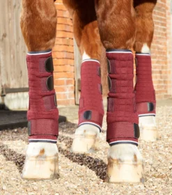 Premier Equine Quick Dry Horse Leg Wraps Burgundy