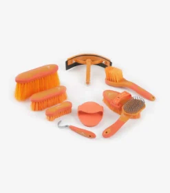 Premier Equine Soft-Touch Grooming Kit Set Orange/Amber