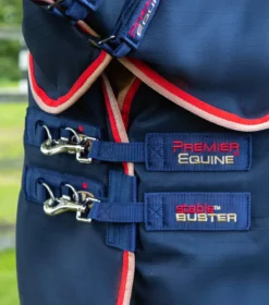 Premier Equine Stable Buster 100g Stable Rug With Neck Cover Navy -PREMIER EQUINE Stable Buster 100 Stable Rug Navy 3