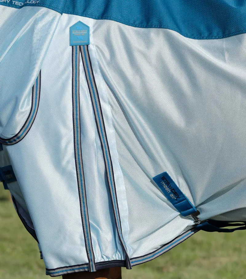Premier Equine Stay-Dry Mesh Air Fly Rug With Surcingles Blue 4 Premier Equine Stay-Dry Mesh Air Fly Rug With Surcingles Blue - Image 4
