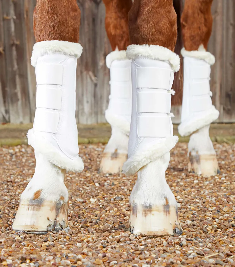 Premier Equine Techno Wool Brushing Boots White 2 Premier Equine Techno Wool Brushing Boots White - Image 2