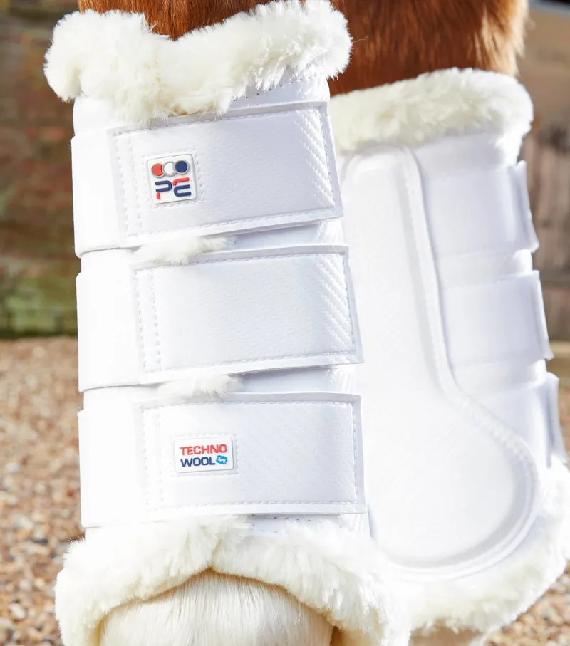 Premier Equine Techno Wool Brushing Boots White 3 Premier Equine Techno Wool Brushing Boots White - Image 3