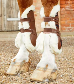 Premier Equine Techno Wool Tendon Boots Brown