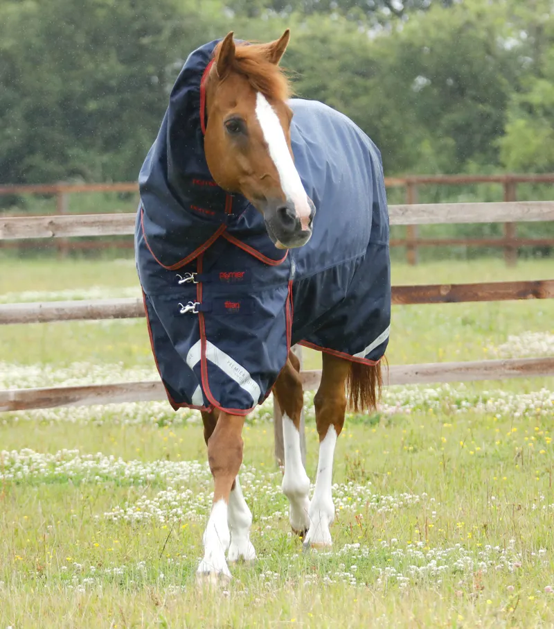 Premier Equine Titan 450g Turnout Rug With Snug-Fit Neck Cover Navy 1 Premier Equine Titan 450g Turnout Rug With Snug-Fit Neck Cover Navy