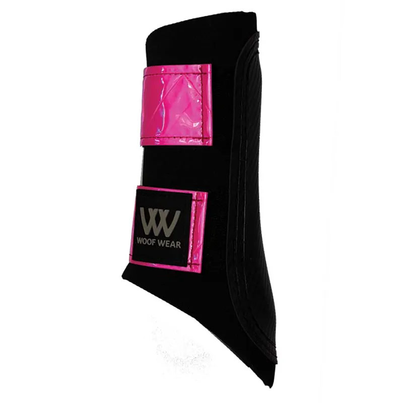 Woof Wear Reflective Club Brushing Boot Hi Viz Pink 1 Woof Wear Reflective Club Brushing Boot Hi Viz Pink