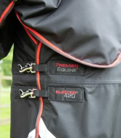 Premier Equine Buster 420g Turnout Rug With Classic Neck Cover Black -PREMIER EQUINE buster 420 black 3
