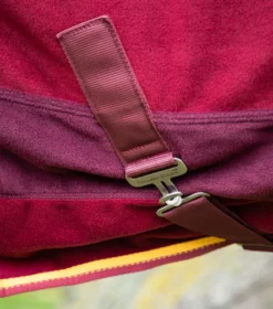 Premier Equine Buster Fleece Cooler Rug - Continental Edition Burgundy -PREMIER EQUINE buster fleece cooler continental burgundy 4