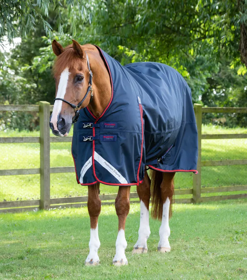 Premier Equine Buster Hardy 200g Half Neck Turnout Rug Navy 1 Premier Equine Buster Hardy 200g Half Neck Turnout Rug Navy