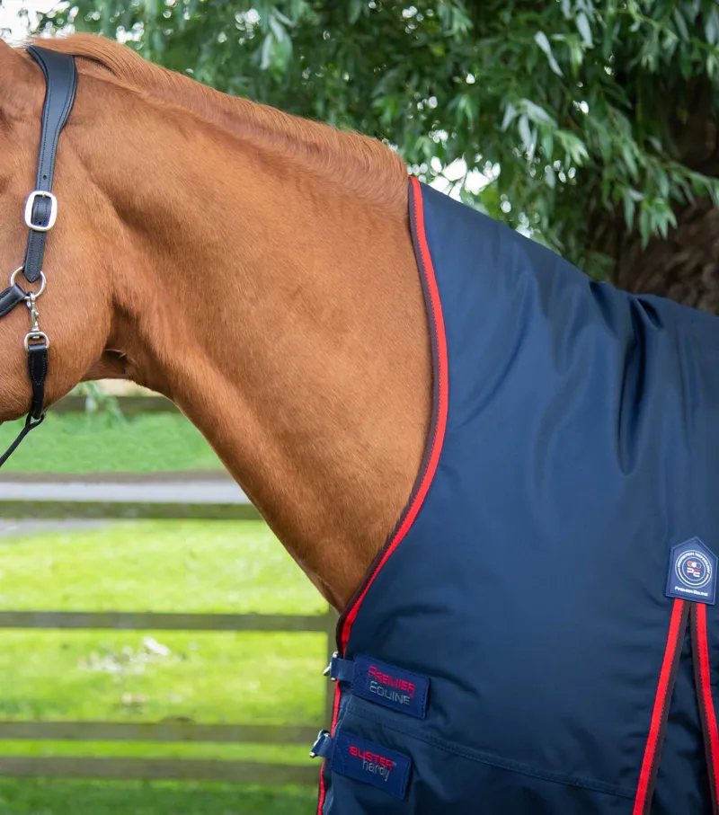 Premier Equine Buster Hardy 200g Half Neck Turnout Rug Navy 2 Premier Equine Buster Hardy 200g Half Neck Turnout Rug Navy - Image 2