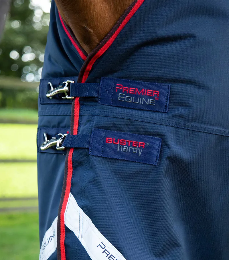Premier Equine Buster Hardy 200g Half Neck Turnout Rug Navy 3 Premier Equine Buster Hardy 200g Half Neck Turnout Rug Navy - Image 3