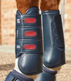 Premier Equine Carbon Tech Air Cooled Eventing Front Boots Navy -PREMIER EQUINE carbon tech air cooled eventing boots navy front 3