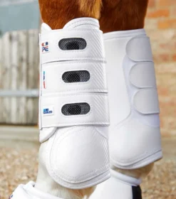 Premier Equine Carbon Tech Air Cooled Eventing Front Boots White -PREMIER EQUINE carbon tech air cooled eventing boots white front 3