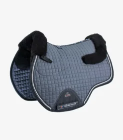 Premier Equine CC Merino Wool European Saddle Pad - GP/Jump Grey/Black Wool
