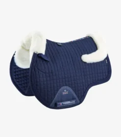 Premier Equine CC Merino Wool European Saddle Pad - GP/Jump Navy/Natural Wool