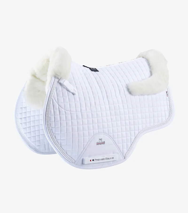 Premier Equine CC Merino Wool European Saddle Pad - GP/Jump White/Natural Wool 1 Premier Equine CC Merino Wool European Saddle Pad - GP/Jump White/Natural Wool