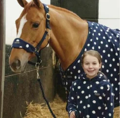 Supreme Products Dotty Fleece Head Collar And Lead Rope In Navy