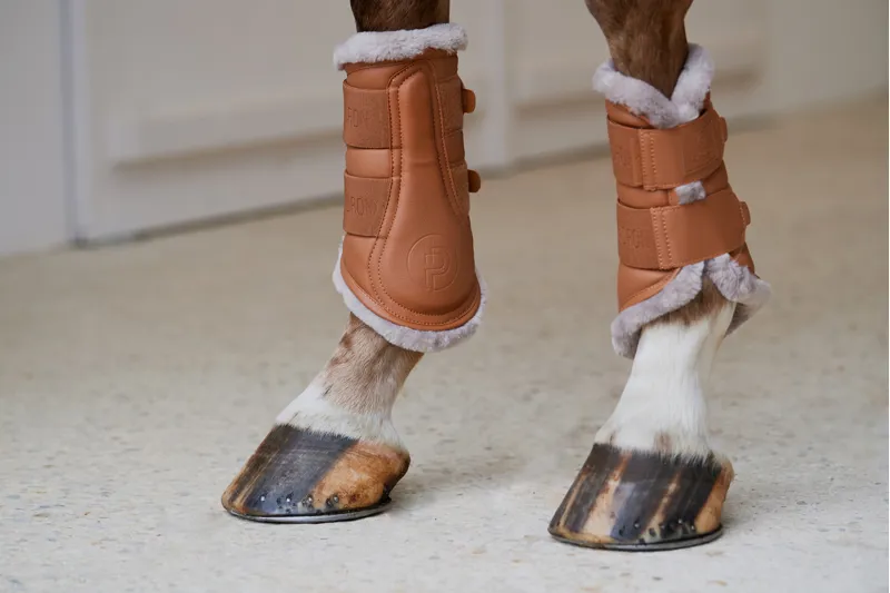 Eskadron Platinum Faux Leather Faux Fur Tendon Boots - Cognac 2 Eskadron Platinum Faux Leather Faux Fur Tendon Boots - Cognac - Image 2