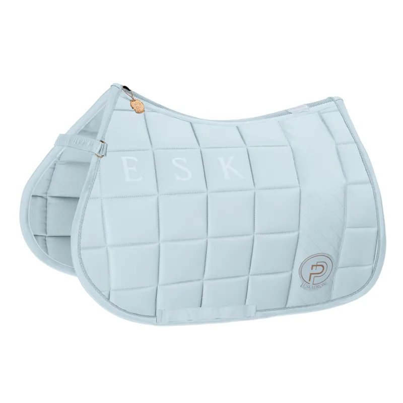 Eskadron Platinum Big Square Faux Leather Saddle Cloth - Powder Blue 2 Eskadron Platinum Big Square Faux Leather Saddle Cloth - Powder Blue - Image 2