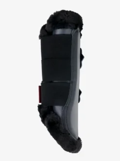 LeMieux Fleece Edged Mesh Brushing Boots Twilight Navy -PREMIER EQUINE lm steelbrush fleeceedge brushingboot navy lr203