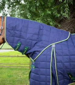 Premier Equine Lucanta 450g Stable Rug With Neck Cover Navy -PREMIER EQUINE lucanta stable rug 450g navy 3